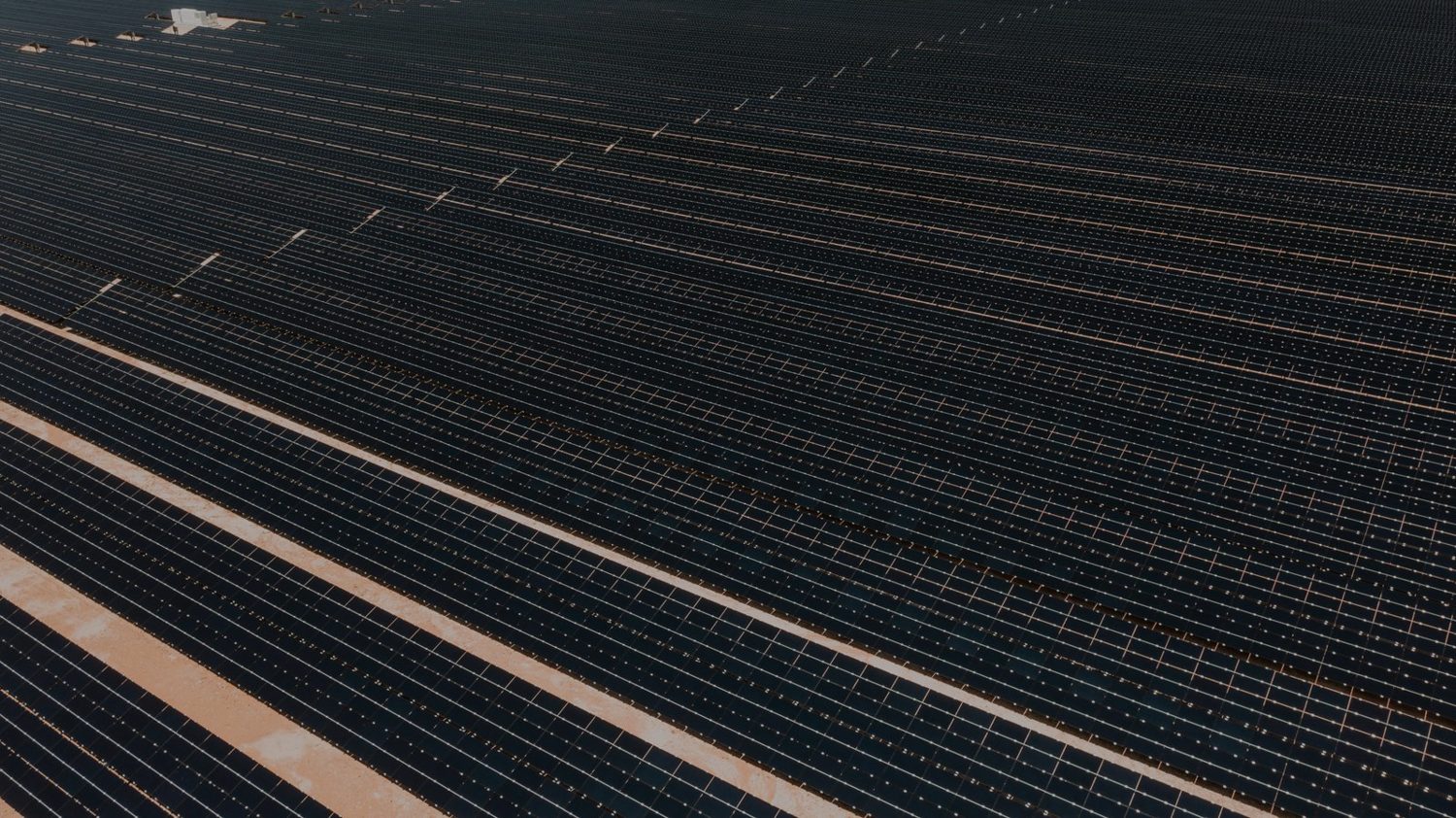 Aerial view of a utility-scale solar power plant